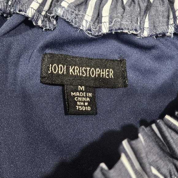 Jodi Kristopher Off Shoulder Striped Dress - Medium - Picture 3 of 6